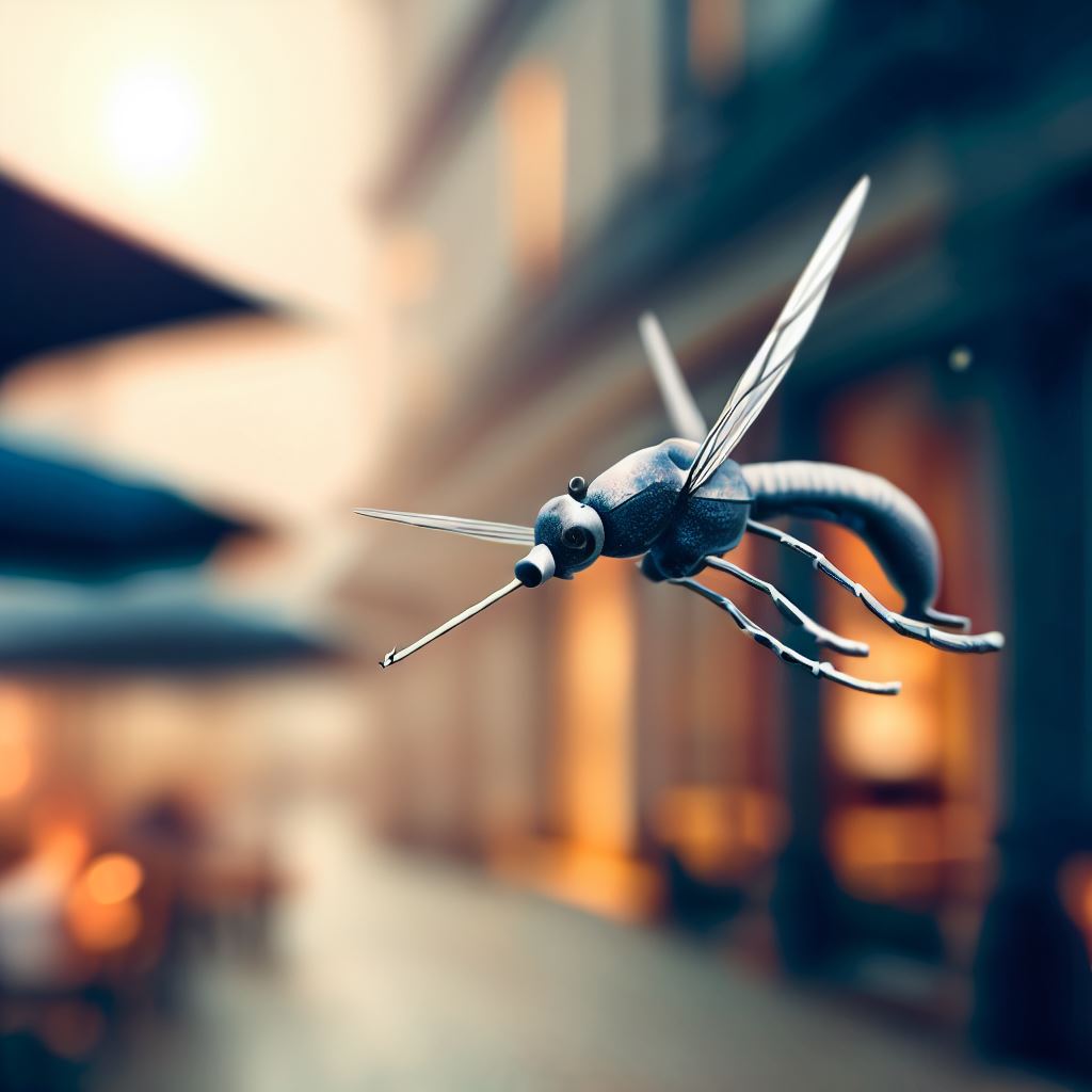 A tiny mechanical mosquito drone is unleashed by Reepaman.