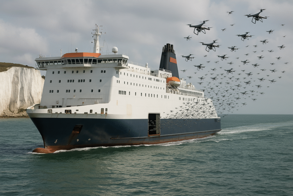 Drone Swarms and Subterfuge - Roll on Roll Off Ferry Drone Launch