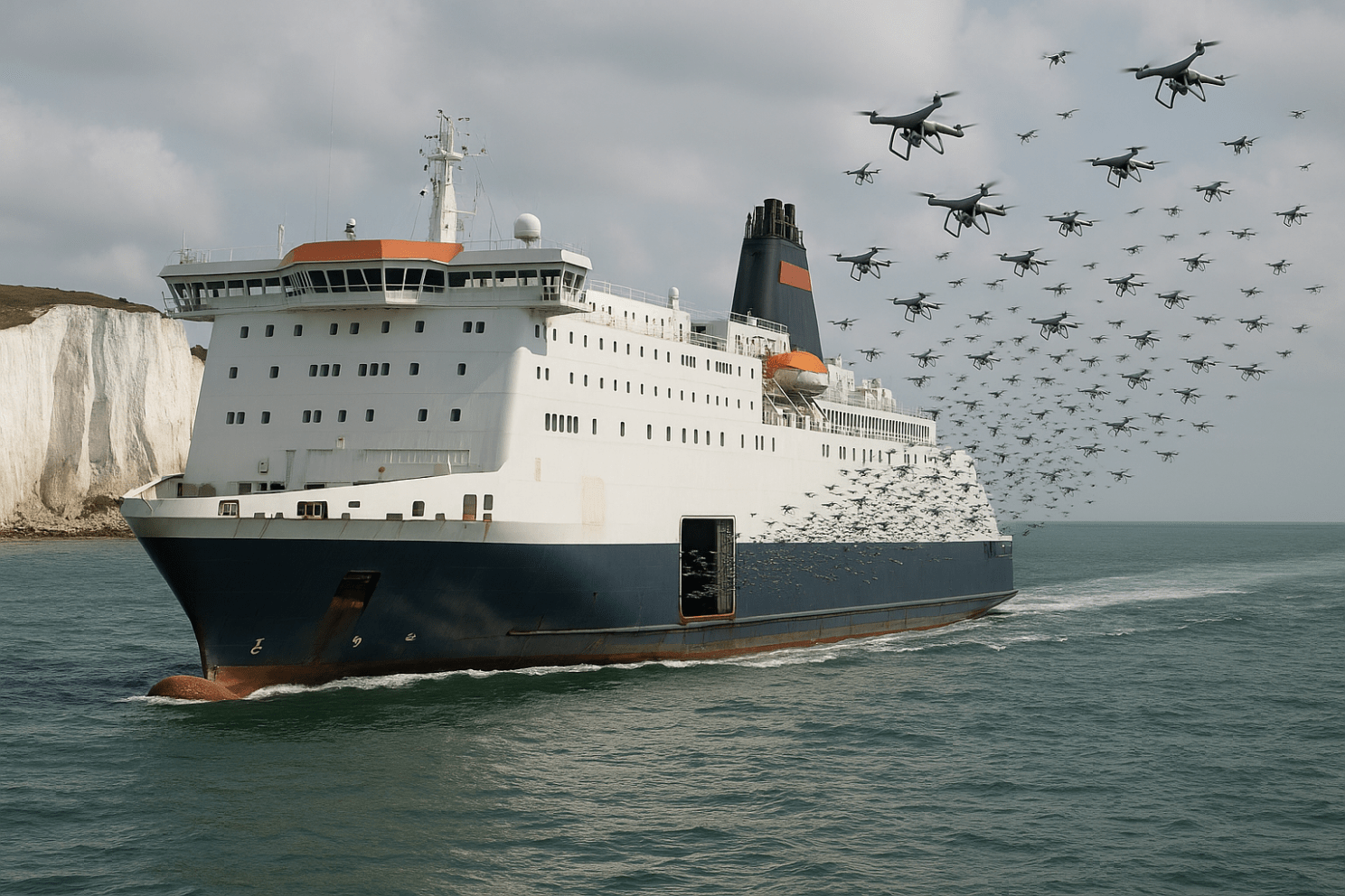 Drone Swarms and Subterfuge - Roll on Roll Off Ferry Drone Launch